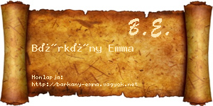 Bárkány Emma névjegykártya