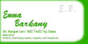emma barkany business card